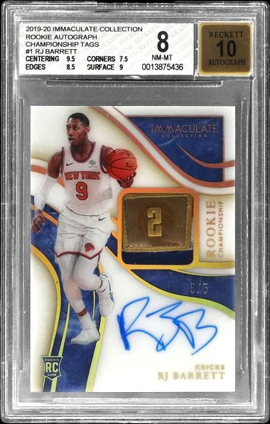 2019-20 Panini Immaculate RJ Barrett Autograph Championship Tags #RCT-RJB card image