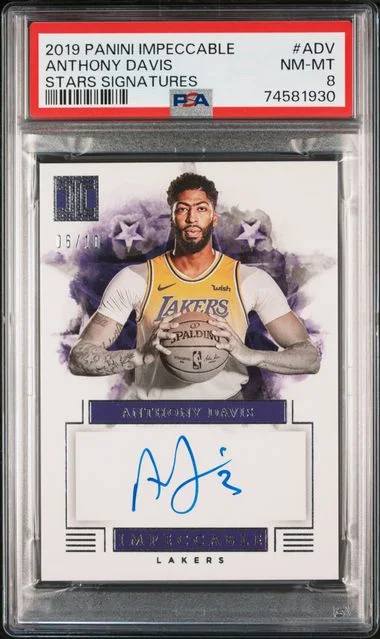 2019-20 Panini Impeccable Anthony Davis Stars Signatures #ADV card image