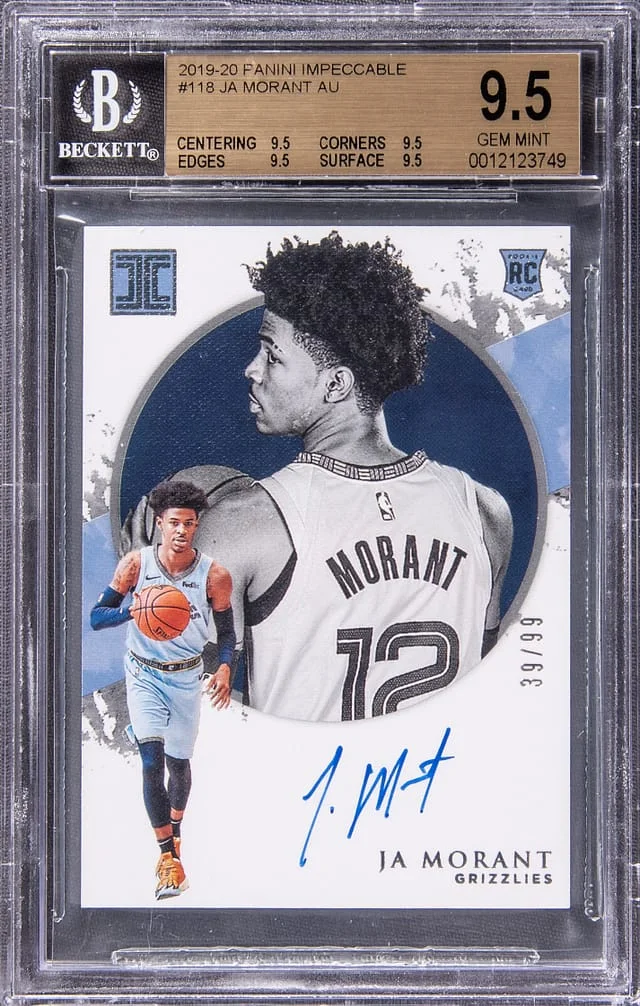 2019-20 Panini Impeccable Ja Morant Autograph #118 card image