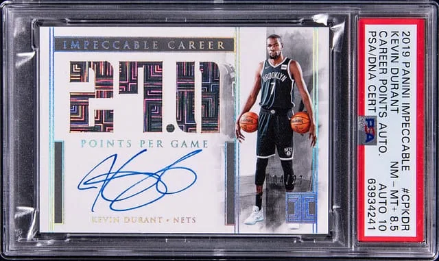 2019-20 Panini Impeccable Kevin Durant Career Points Autographs #CP-KDR card image