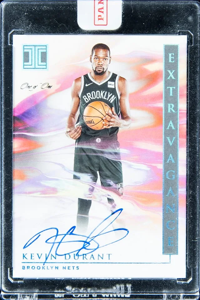 2019-20 Panini Impeccable Kevin Durant Extravagance Autograph Platinum #EA-KDR card image