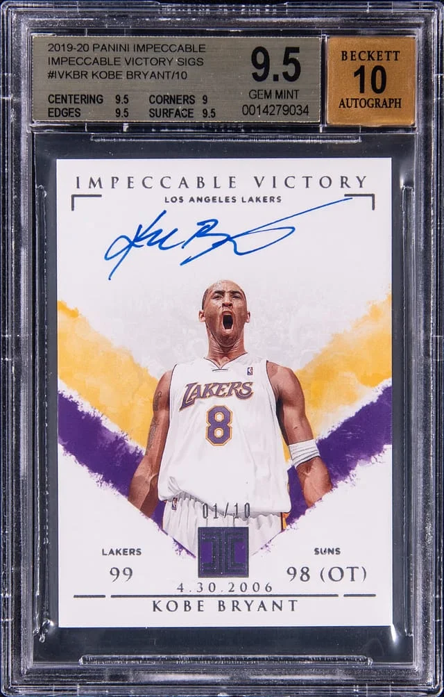 2019-20 Panini Impeccable Kobe Bryant Victory Signatures #IV-KBR card image