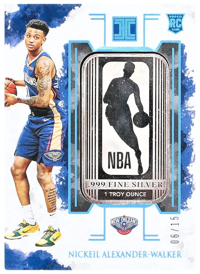 2019-20 Panini Impeccable Nickeil Alexander-Walker .999 Fine Silver 1 Troy Ounce #48 card image
