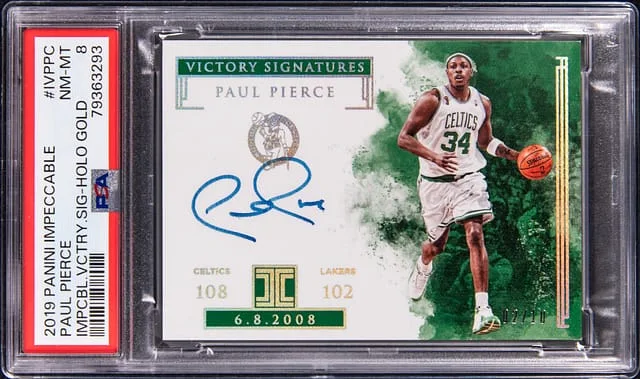 2019-20 Panini Impeccable Paul Pierce Victory Signatures Highlight Silver #IV-PPC card image