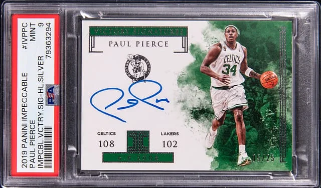 2019-20 Panini Impeccable Paul Pierce Victory Signatures Highlight Silver #IVPPC card image
