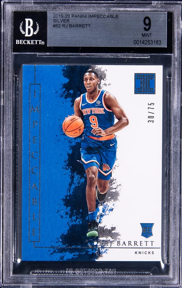 2019-20 Panini Impeccable RJ Barrett Silver #82 card image