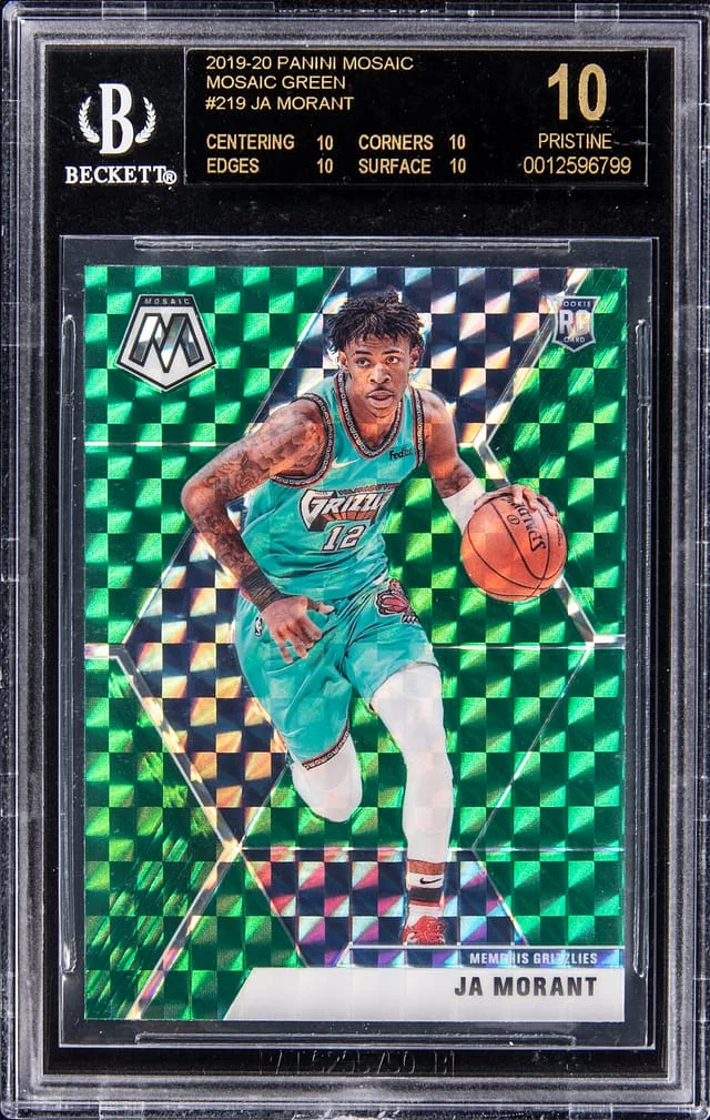 2019-20 Panini Ja Morant Green Mosaic Prizm #219 card image