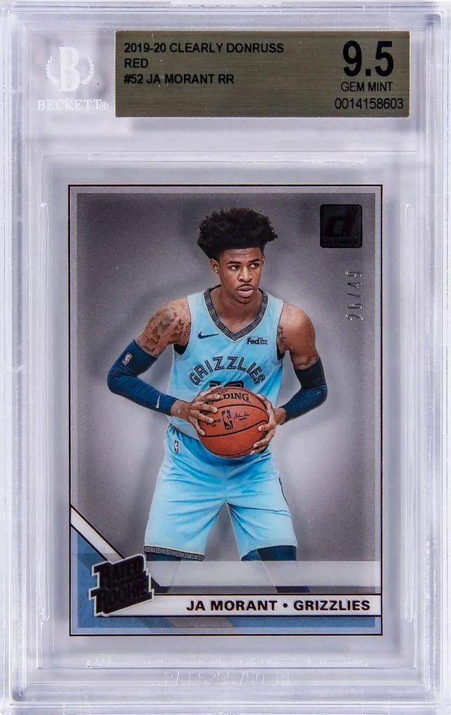 2019-20 Panini Ja Morant Clearly Donruss Rated Red #52 card image