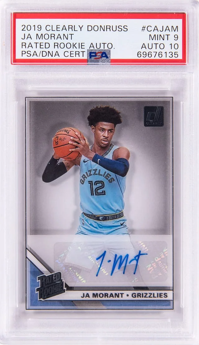 2019-20 Panini Ja Morant Clearly Donruss Rate Autograph #CA-JAM card image