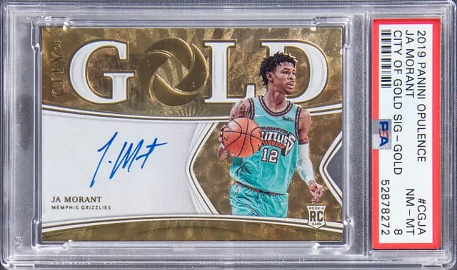 2019-20 Panini Ja Morant Opulence City of Gold Signatures Gold #CGJA card image