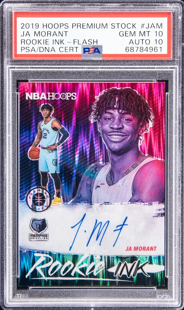 2019-20 Panini Ja Morant NBA Hoops Ink Prizm #RI-JAM card image