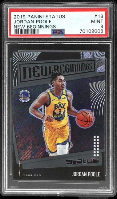 2019-20 Panini Jordan Poole Status New Beginnings #18 card image