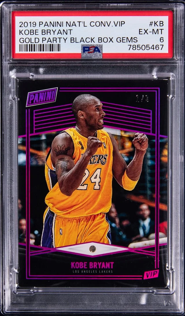 2019-20 Panini Kobe Bryant Diamond National Convention VIP Gold Party Black Box Gems #KB card image