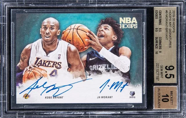 2019-20 Panini Kobe Bryant/Ja Morant NBA Hoops Art Signatures #HA-KJ card image