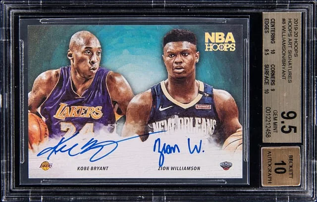 2019-20 Panini Kobe Bryant/Zion Williamson NBA Hoops Art Signatures #HA-KZ card image