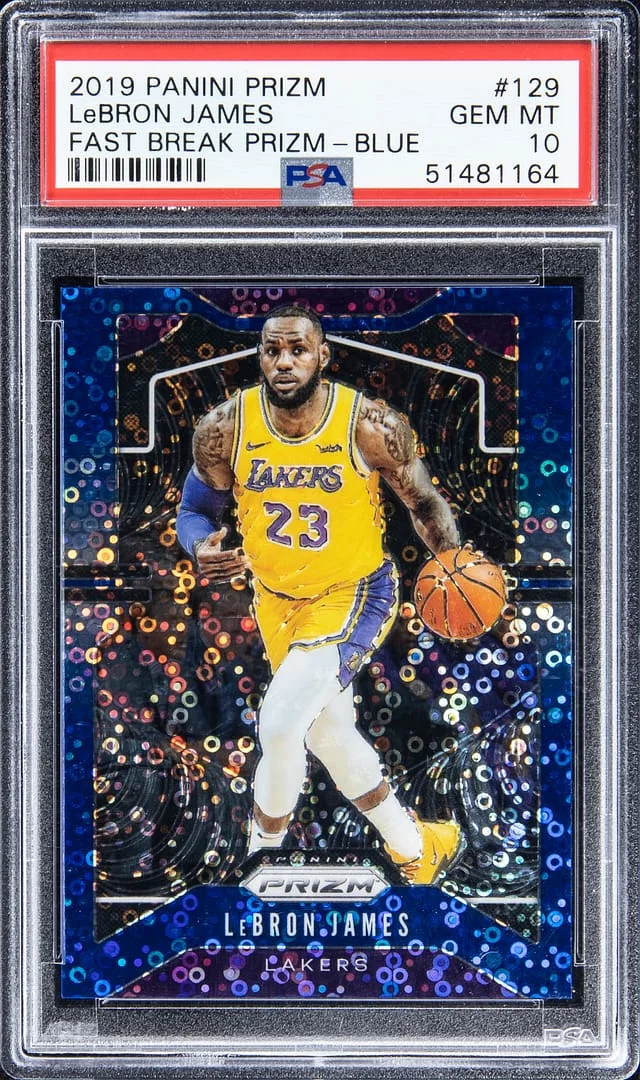 2019-20 Panini LeBron James Fast Break Prizm Blue #129 card image