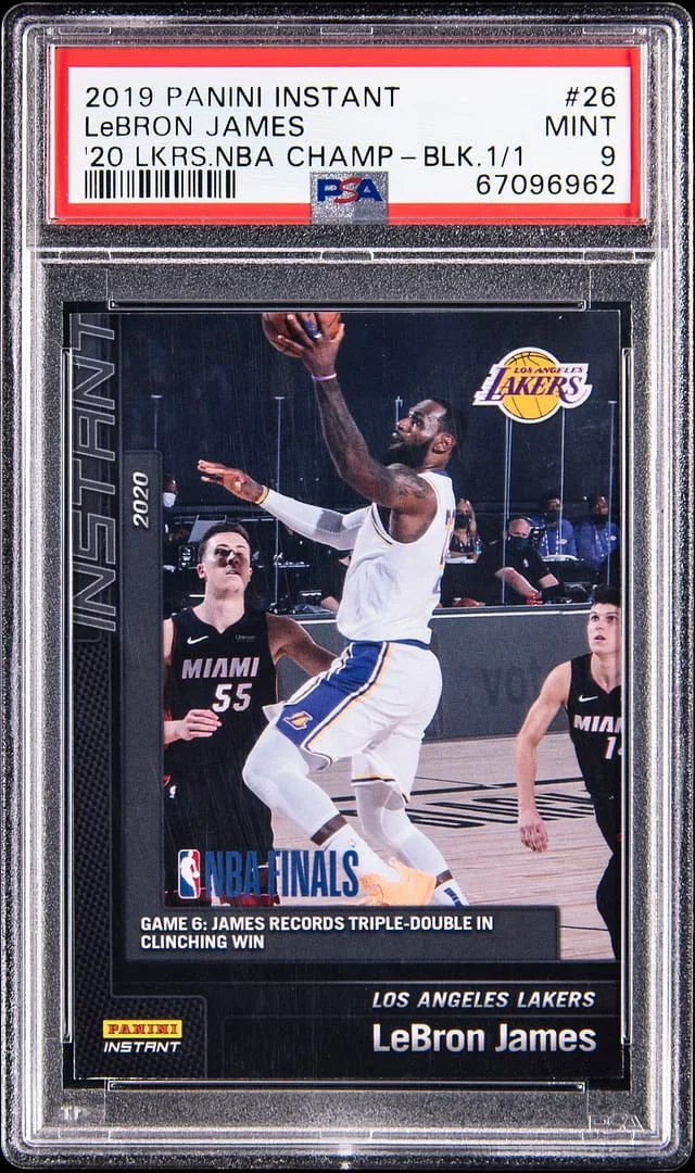 2019-20 Panini LeBron James Instant '20 Lakers NBA Champions Black #26 card image