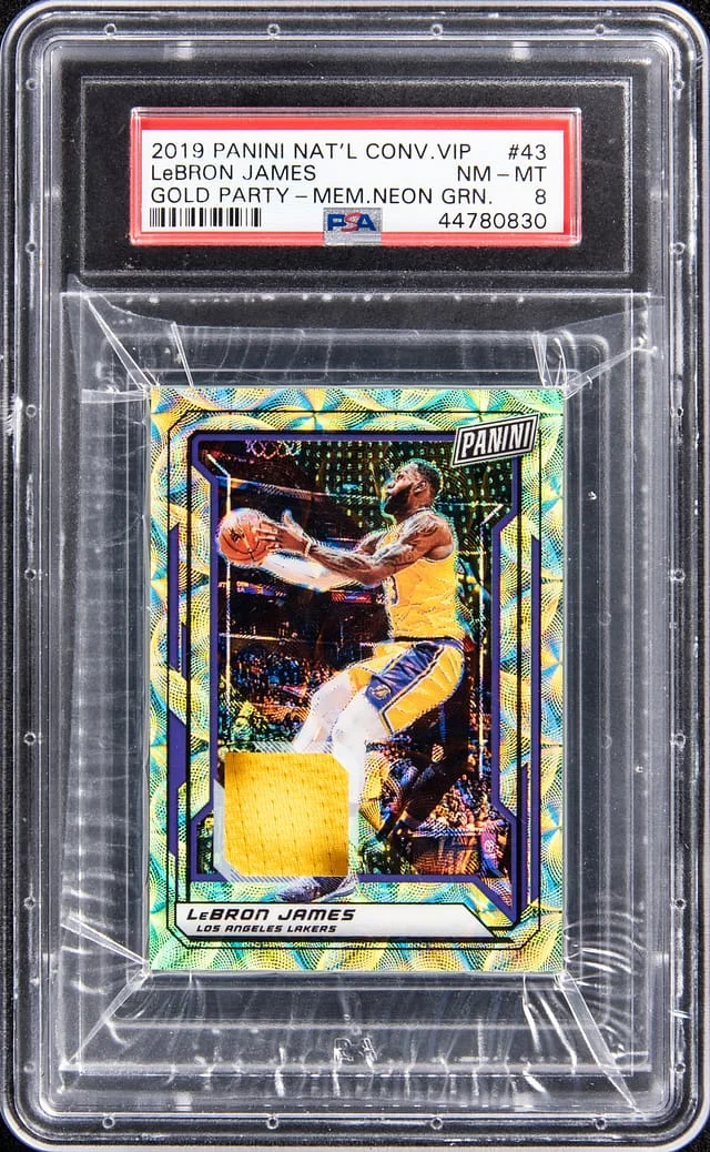 2019-20 Panini LeBron James National Convention VIP Gold Party - Memorabilia Neon Green #43 card image
