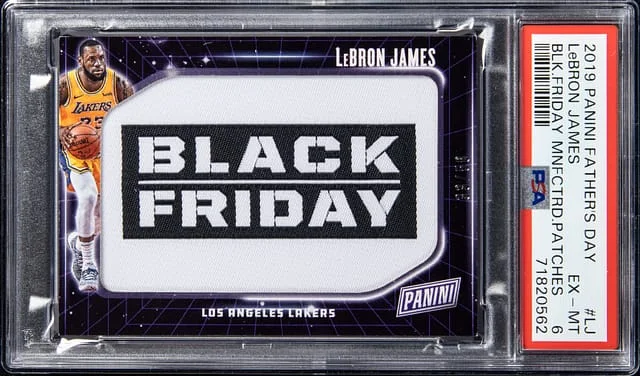 2019-20 Panini LeBron James Father's Day Black Friday Manufactured Patches #LJ card image
