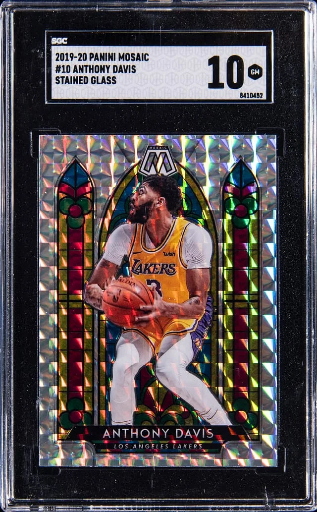 2019-20 Panini Mosaic Anthony Davis Stained Glass #10 card image