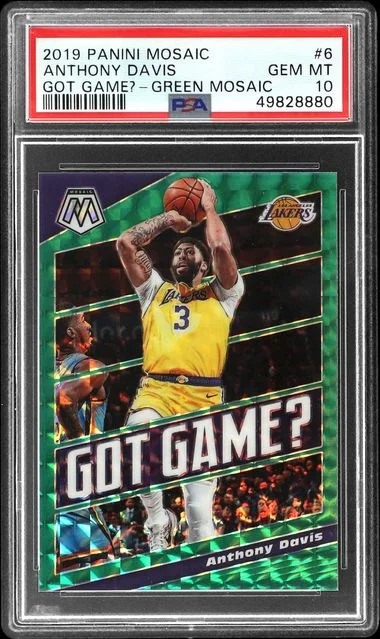 2019-20 Panini Mosaic Anthony Davis Got Game? Green Mosaic #6 card image