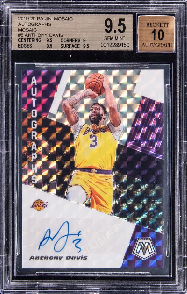 2019-20 Panini Mosaic Anthony Davis Autograph #8 card image