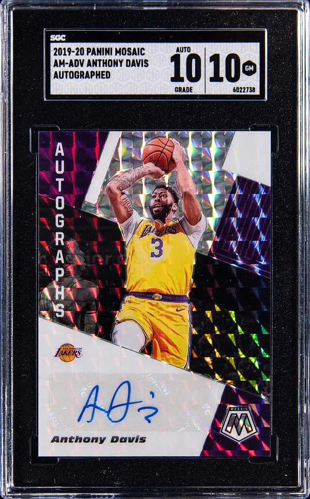 2019-20 Panini Mosaic Anthony Davis Autographed #AM-ADV card image
