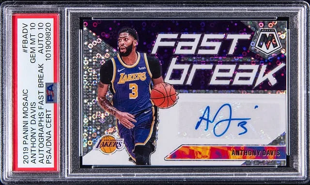 2019-20 Panini Mosaic Anthony Davis Autographs Fast Break #FB-ADV card image