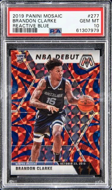 2019-20 Panini Mosaic Brandon Clarke Reactive Blue #277 card image