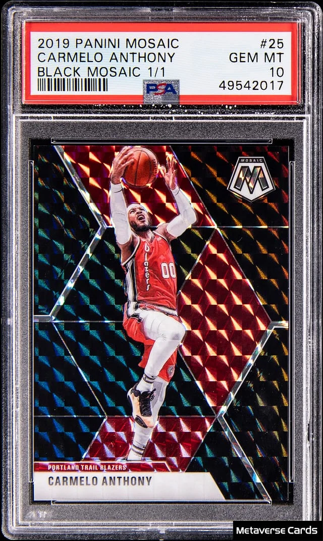 2019-20 Panini Mosaic Carmelo Anthony Black Mosaic Prizm #25 card image