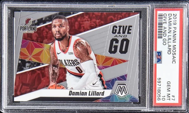 2019-20 Panini Mosaic Damian Lillard Give And Go #7 card image