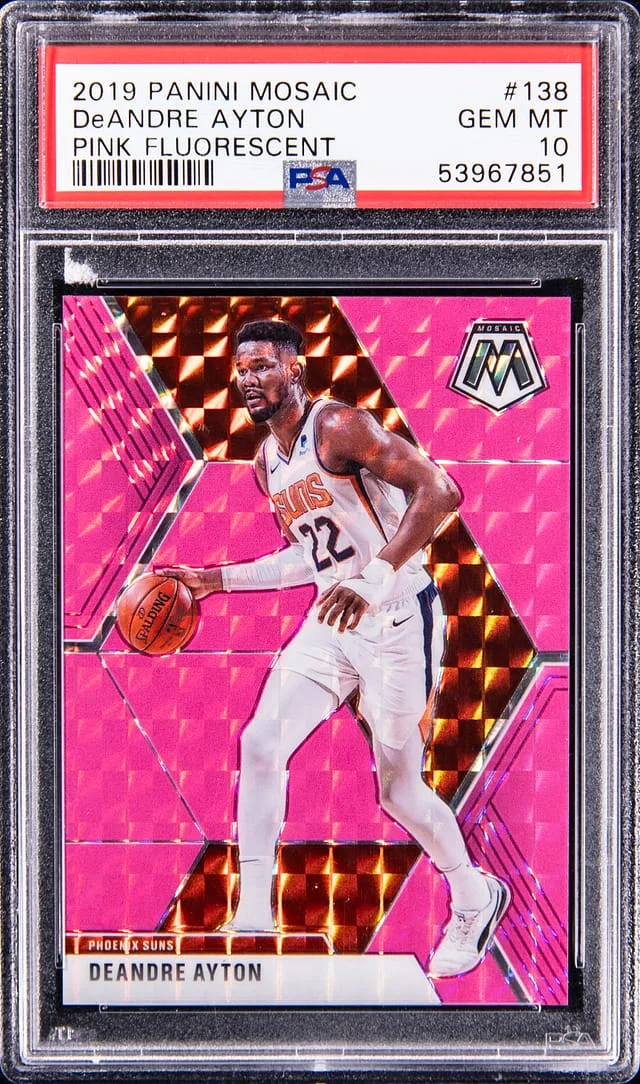 2019-20 Panini Mosaic DeAndre Ayton Pink Fluorescent #138 card image