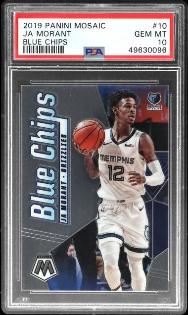 2019-20 Panini Mosaic Ja Morant Blue Chips #10 card image