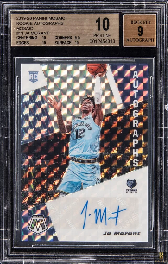 2019-20 Panini Mosaic Ja Morant Autographs Mosaic #RA-JMT card image