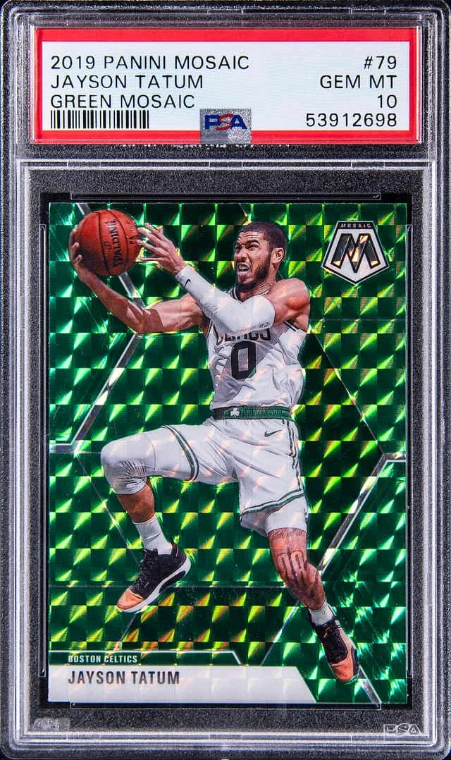 2019-20 Panini Mosaic Jayson Tatum Green Mosaic #79 card image
