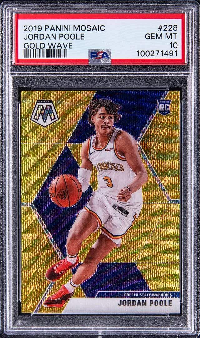 2019-20 Panini Mosaic Jordan Poole Pink Camo #228 card image