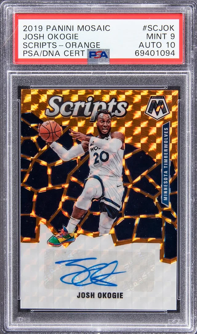 2019-20 Panini Mosaic Josh Okogie Scripts Orange #SC-JOK card image