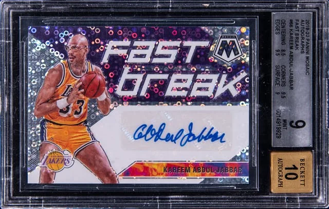 2019-20 Panini Mosaic Kareem Abdul-Jabbar Fast Break #FB-KAJ card image