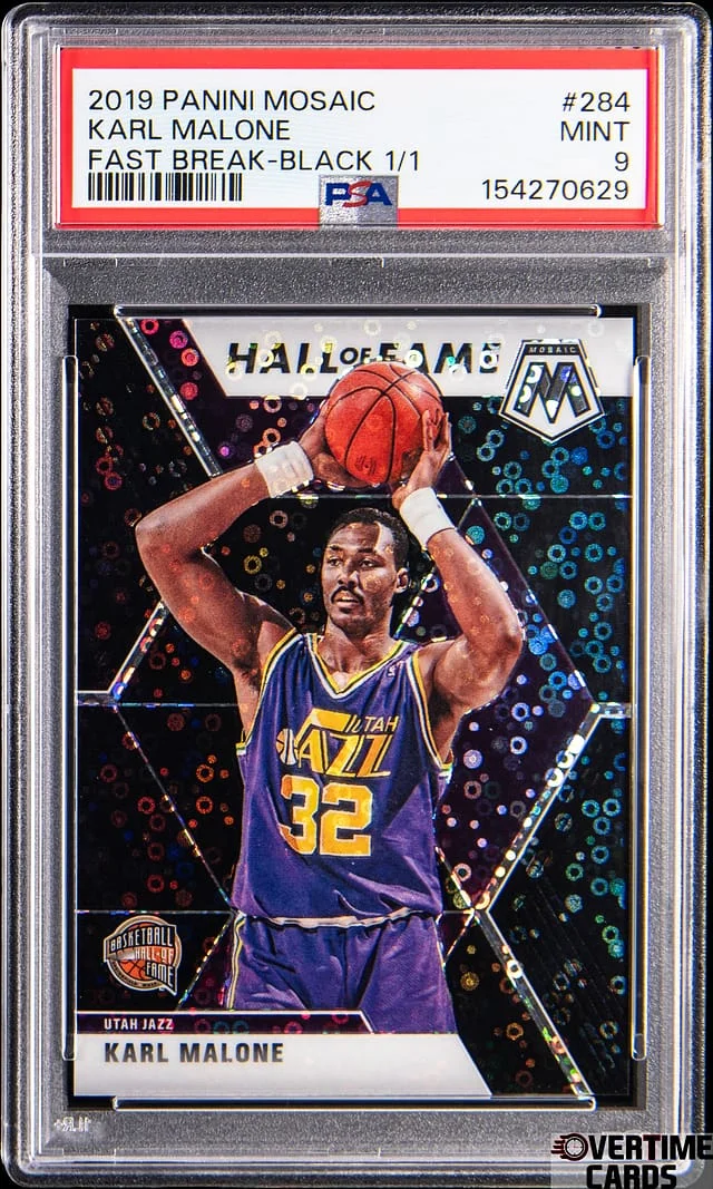 2019-20 Panini Mosaic Karl Malone Black Fast Break #284 card image