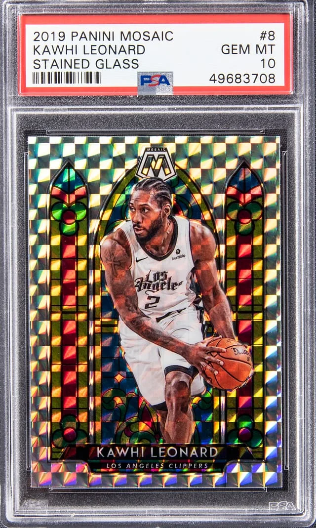 2019-20 Panini Mosaic Kawhi Leonard Stained Glass #8 card image