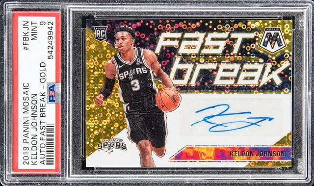 2019-20 Panini Mosaic Keldon Johnson Fast Break Gold #FB-KJN card image