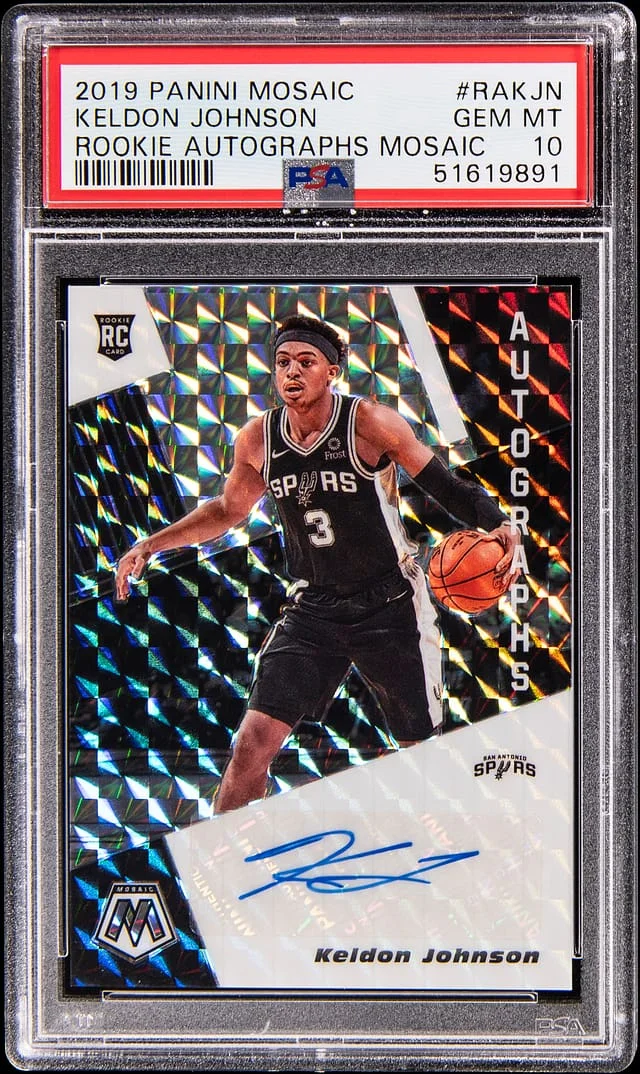2019-20 Panini Mosaic Keldon Johnson Autographs Mosaic #RAK-JN card image