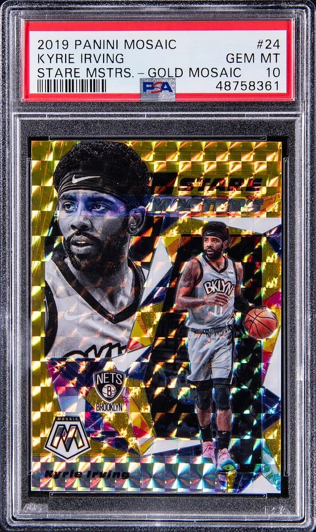 2019-20 Panini Mosaic Kyrie Irving Stare Masters Gold #24 card image