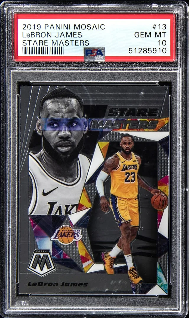 2019-20 Panini Mosaic LeBron James Stare Masters #13 card image
