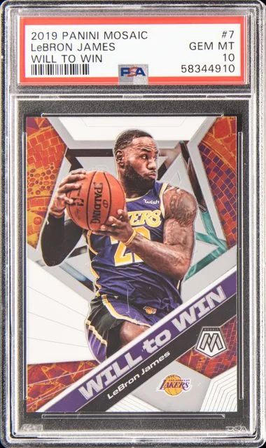 2019-20 Panini Mosaic LeBron James Will To Win #7 card image
