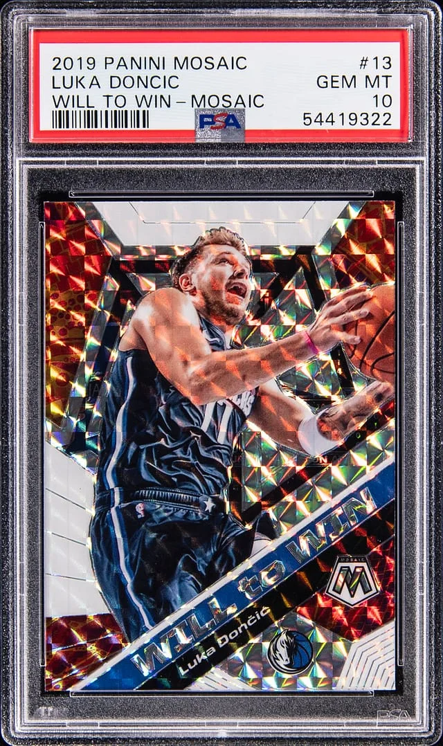 2019-20 Panini Mosaic Luka Doncic Will To Win Mosaic #13 card image