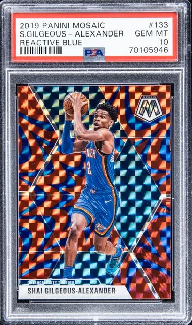 2019-20 Panini Mosaic Shai Gilgeous-Alexander Reactive Blue #133 card image