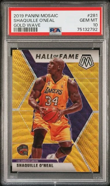 2019-20 Panini Mosaic Shaquille O'Neal Gold Wave #281 card image