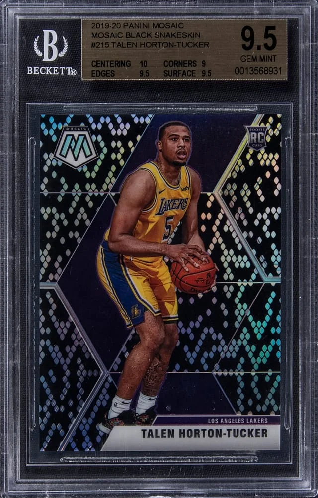 2019-20 Panini Mosaic Talen Horton-Tucker Black Snakeskin Prizm #215 card image