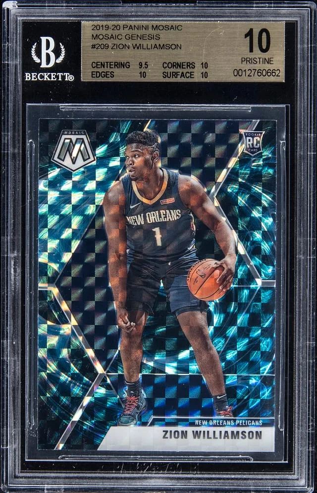 2019-20 Panini Mosaic Zion Williamson Genesis Mosaic #299 card image